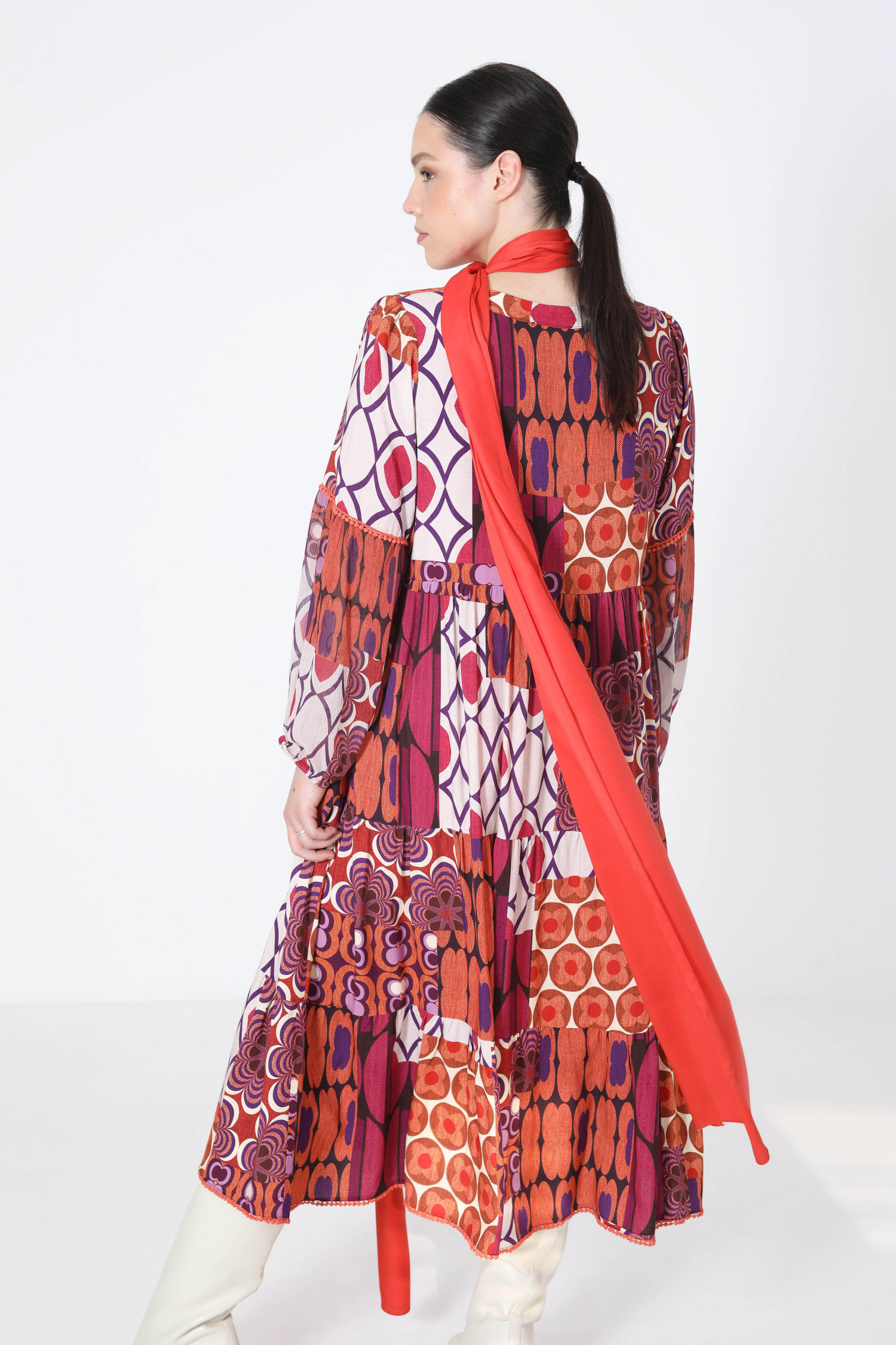 Long dress in bohemian style print