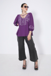 Plain voile blouse with screen print