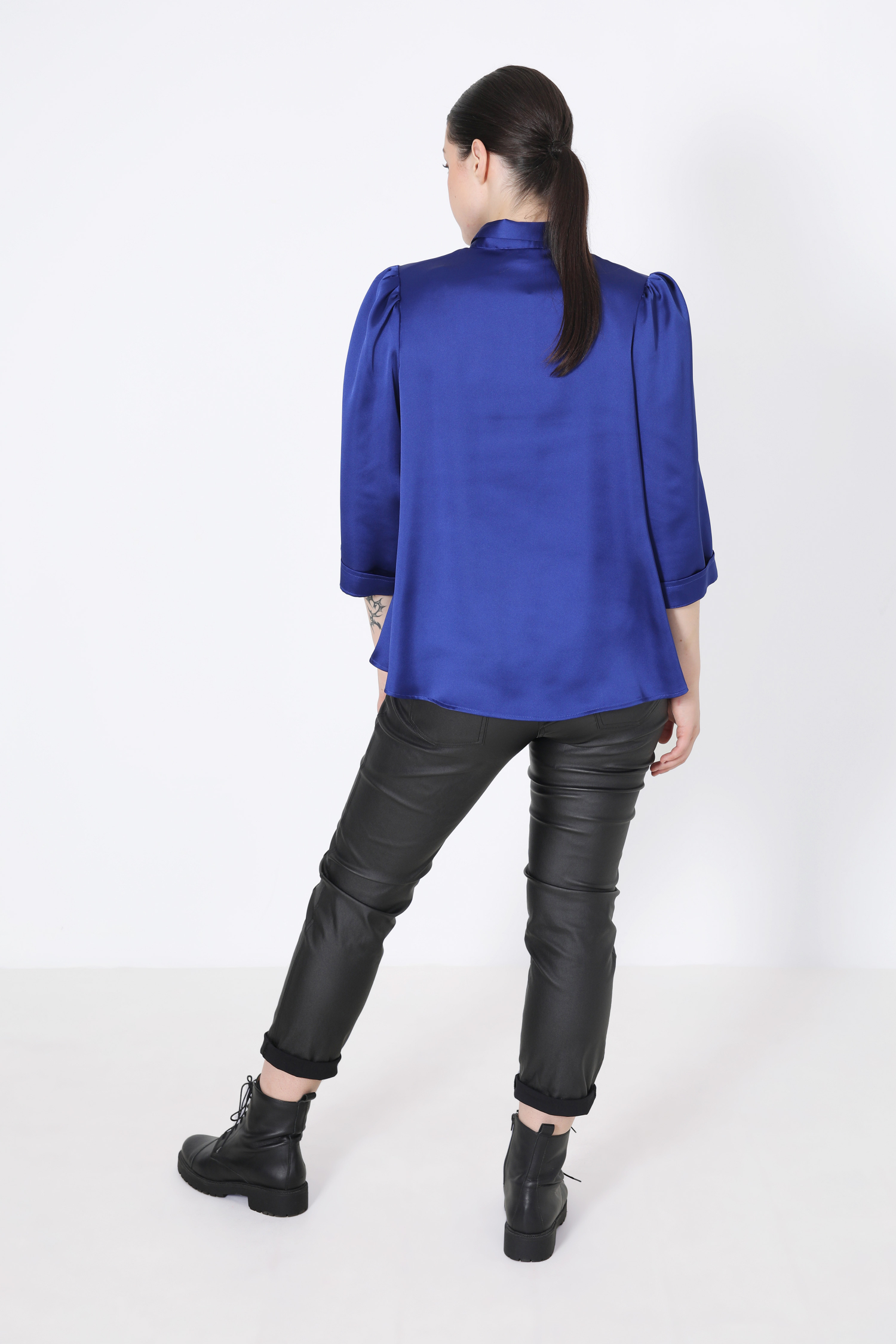 Chemise unie effet satin