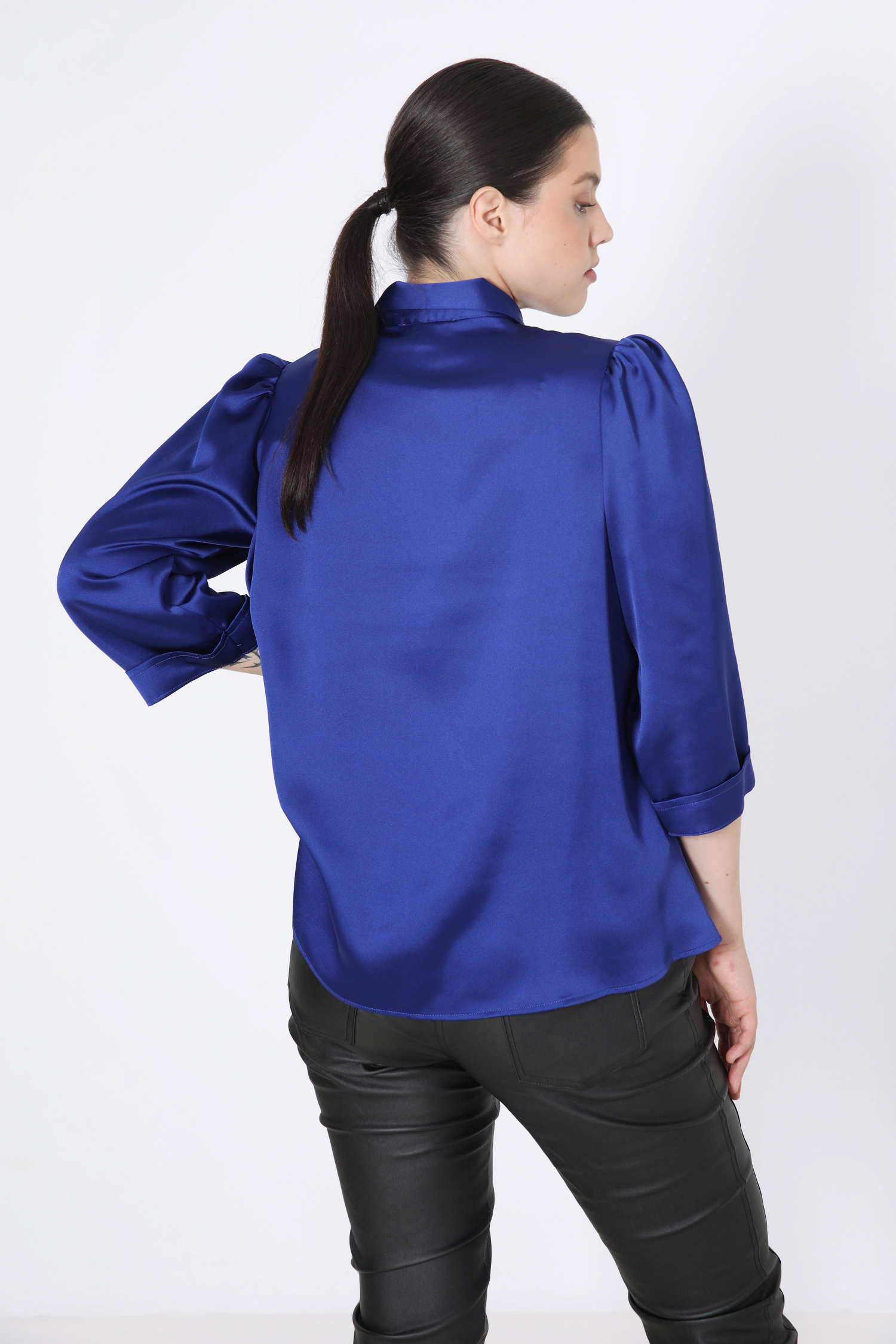 Chemise unie effet satin