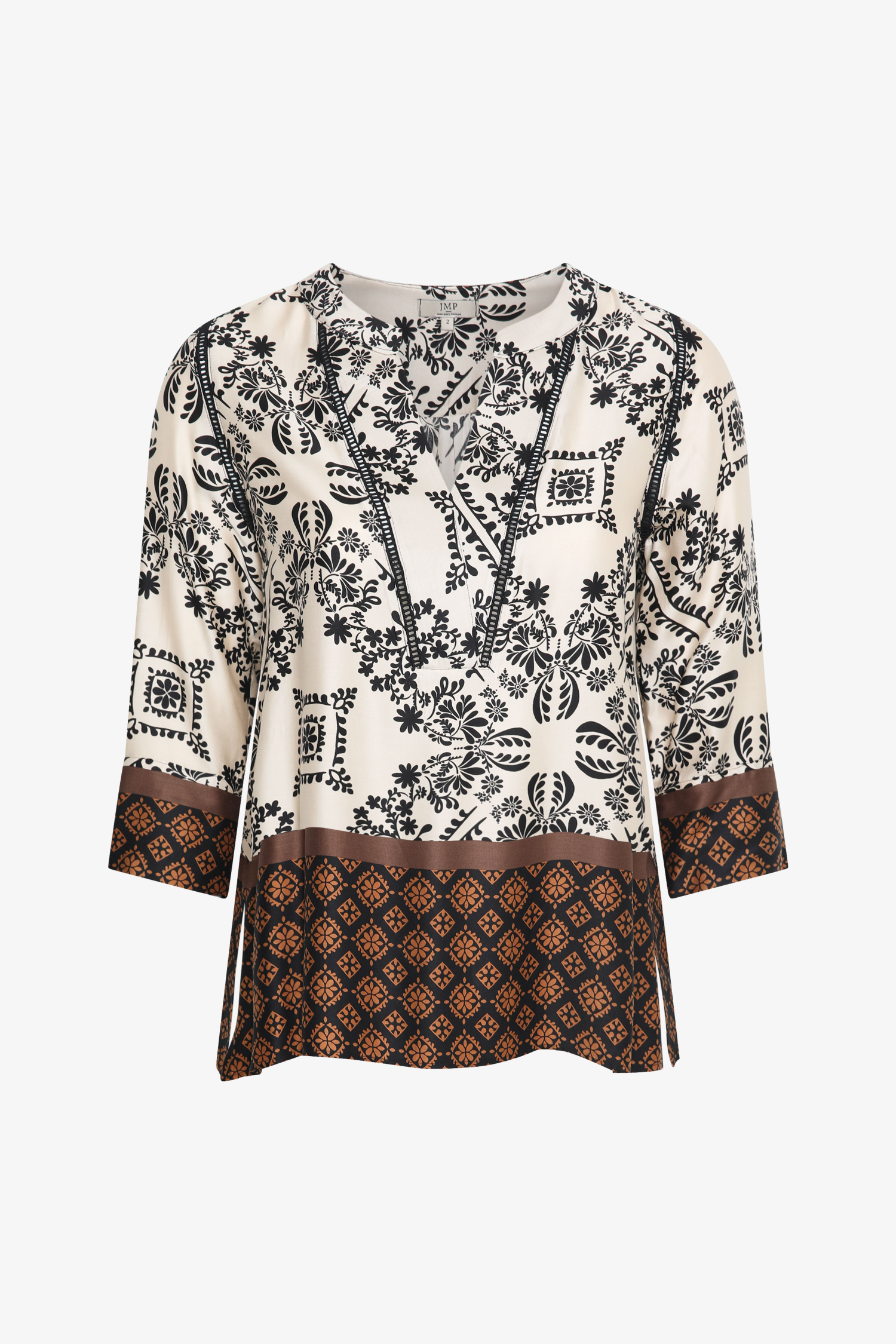 printed blouse with a satin effect base