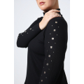 Pull en cote 2.1 avec oeillets sur la manche
