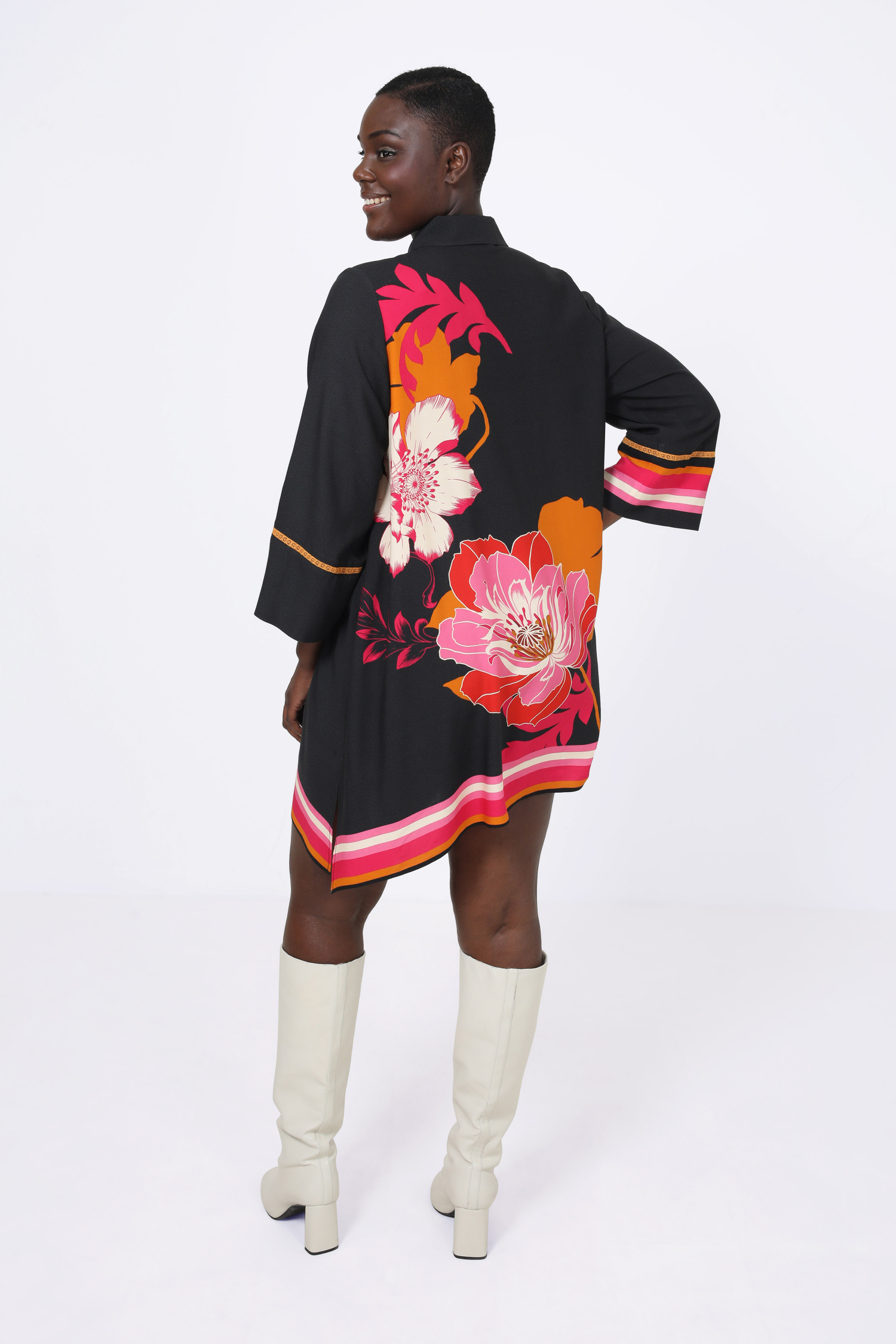 Tunic with placed design