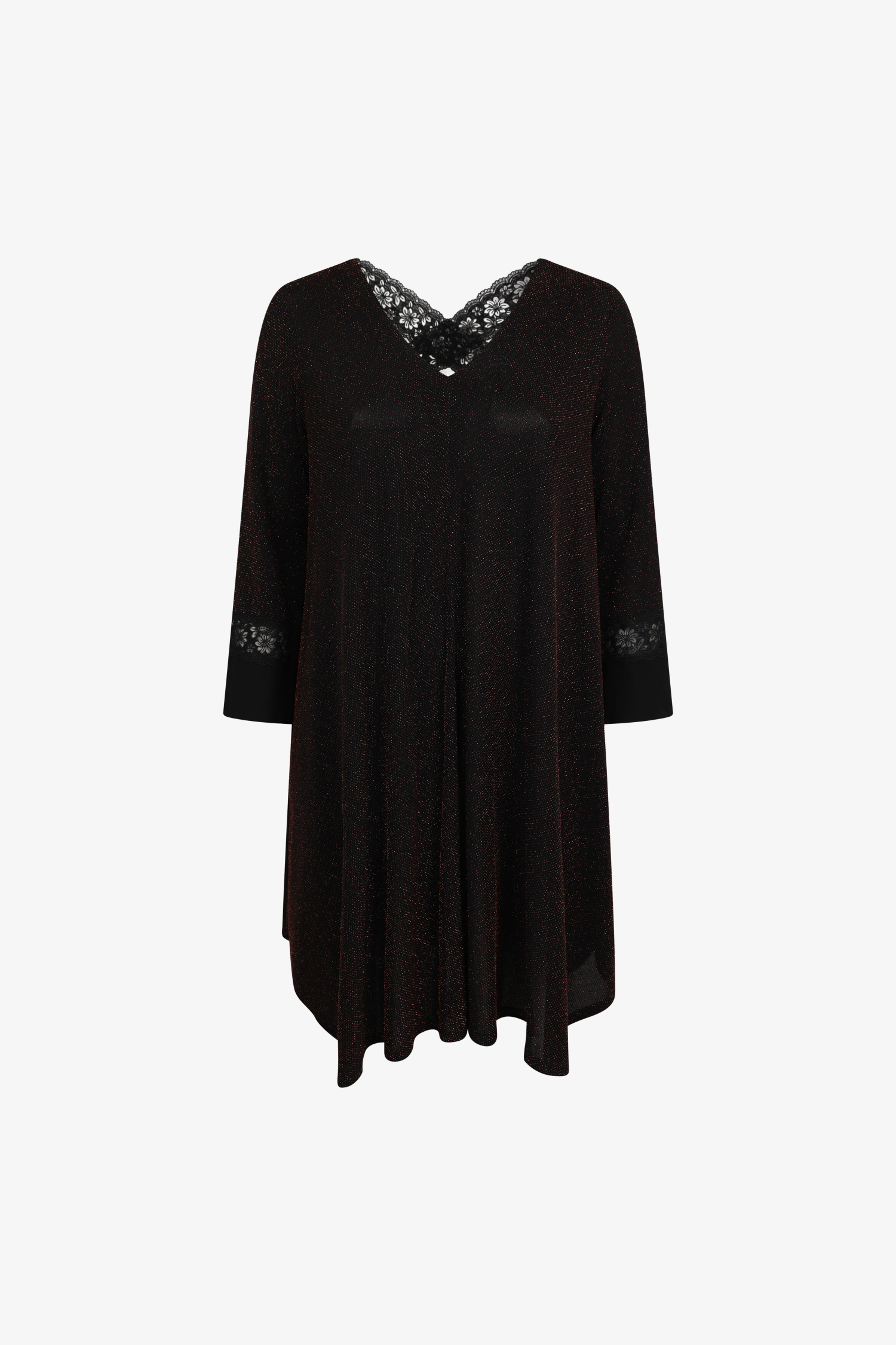 Robe trapèze en maille pailletée 