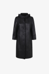 Manteau long effet peau retourné