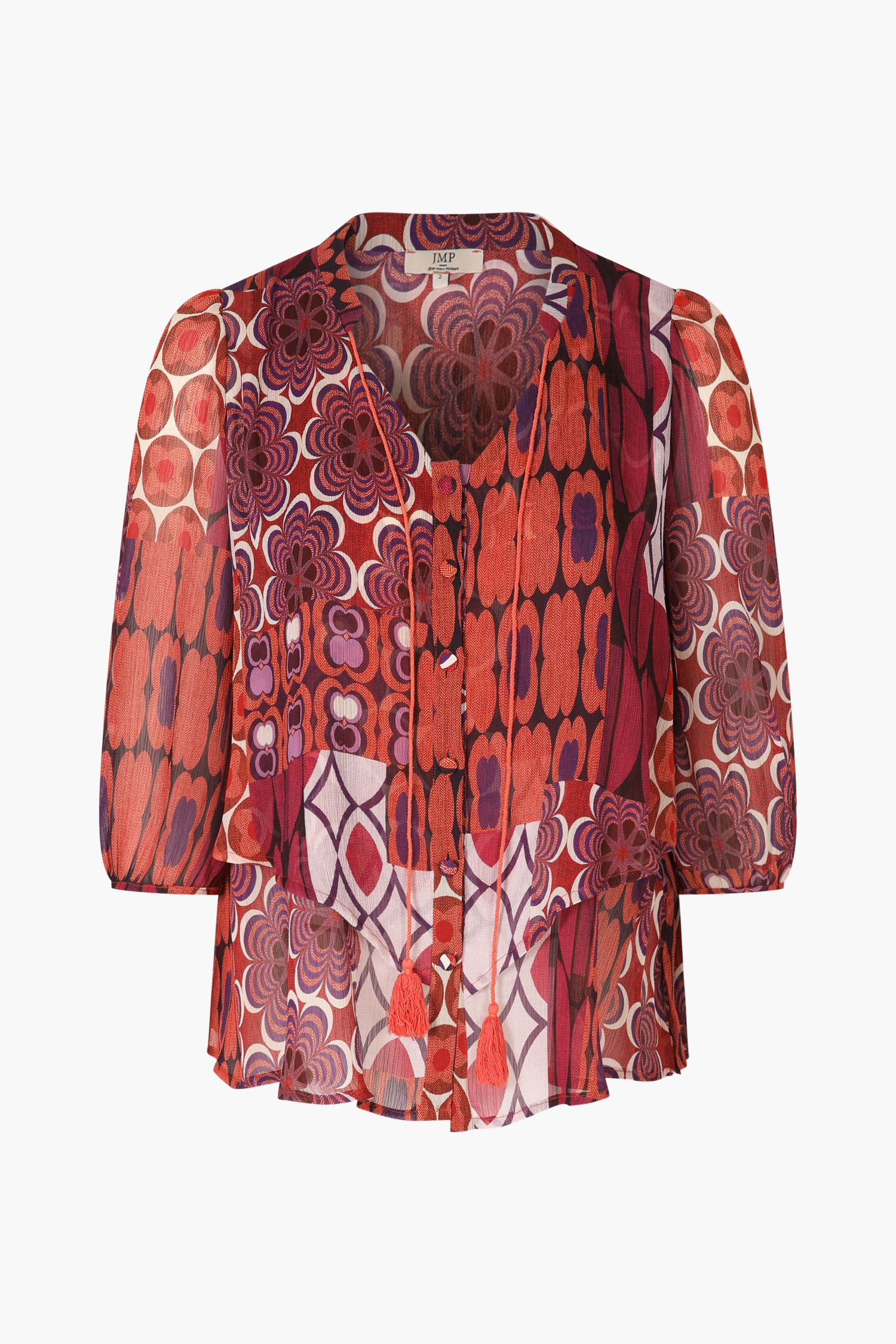 Overlay printed voile shirt