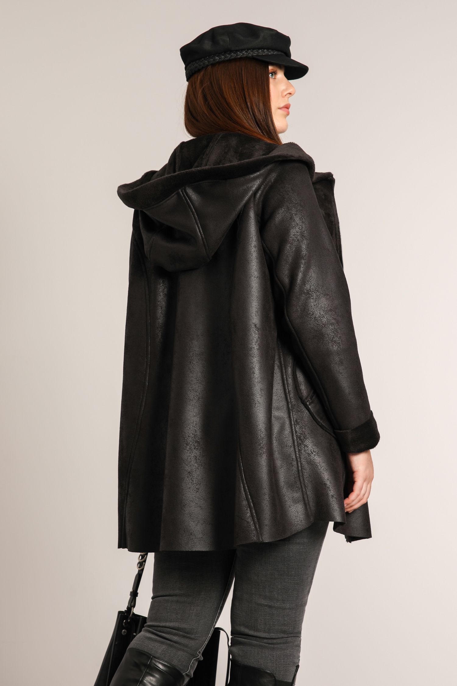 faux fur double faced jacket