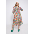 pleated dress in printed voile