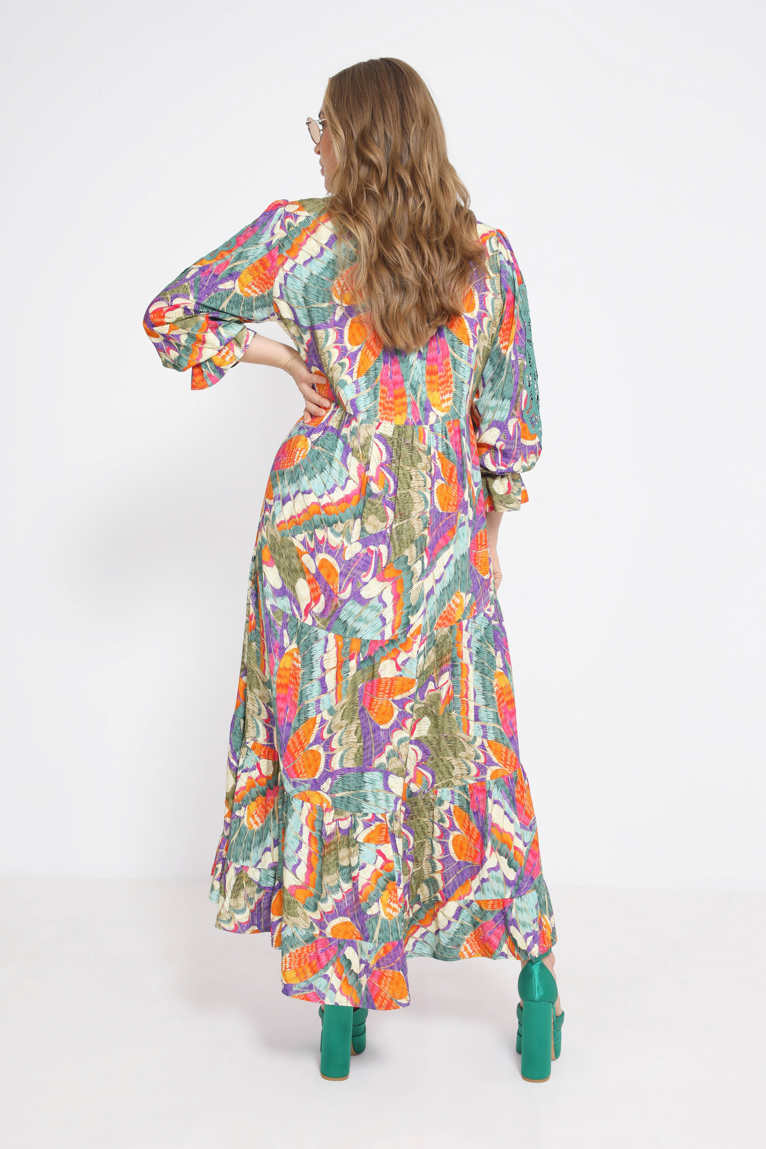 printed fibranne dress