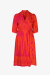 Long wrap dress in parrot print