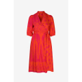 Robe longue portefeuille en impression perroquet