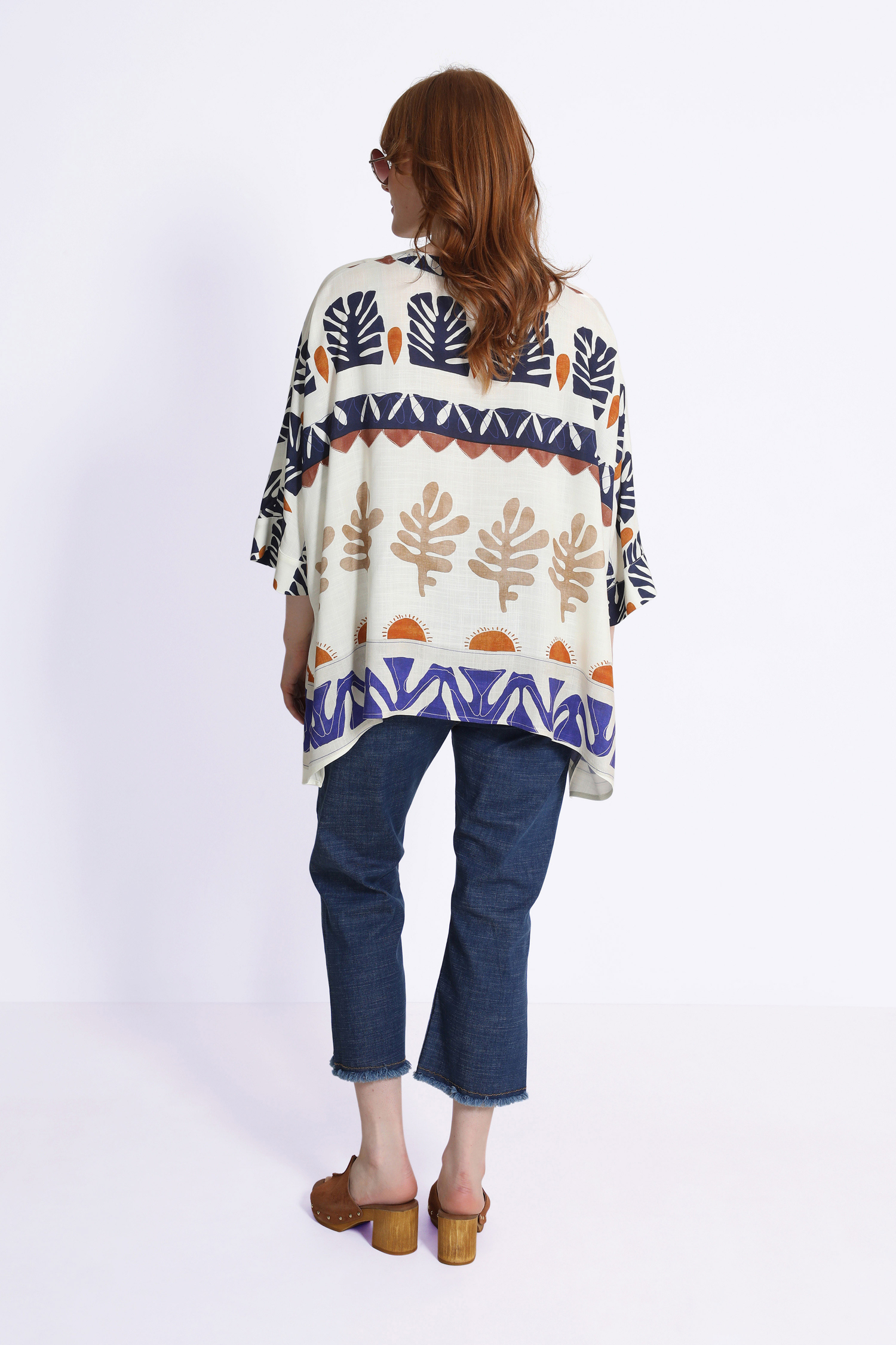 Chemise oversize imprimé motif avec base