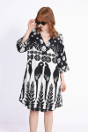 Parrot print midi dress