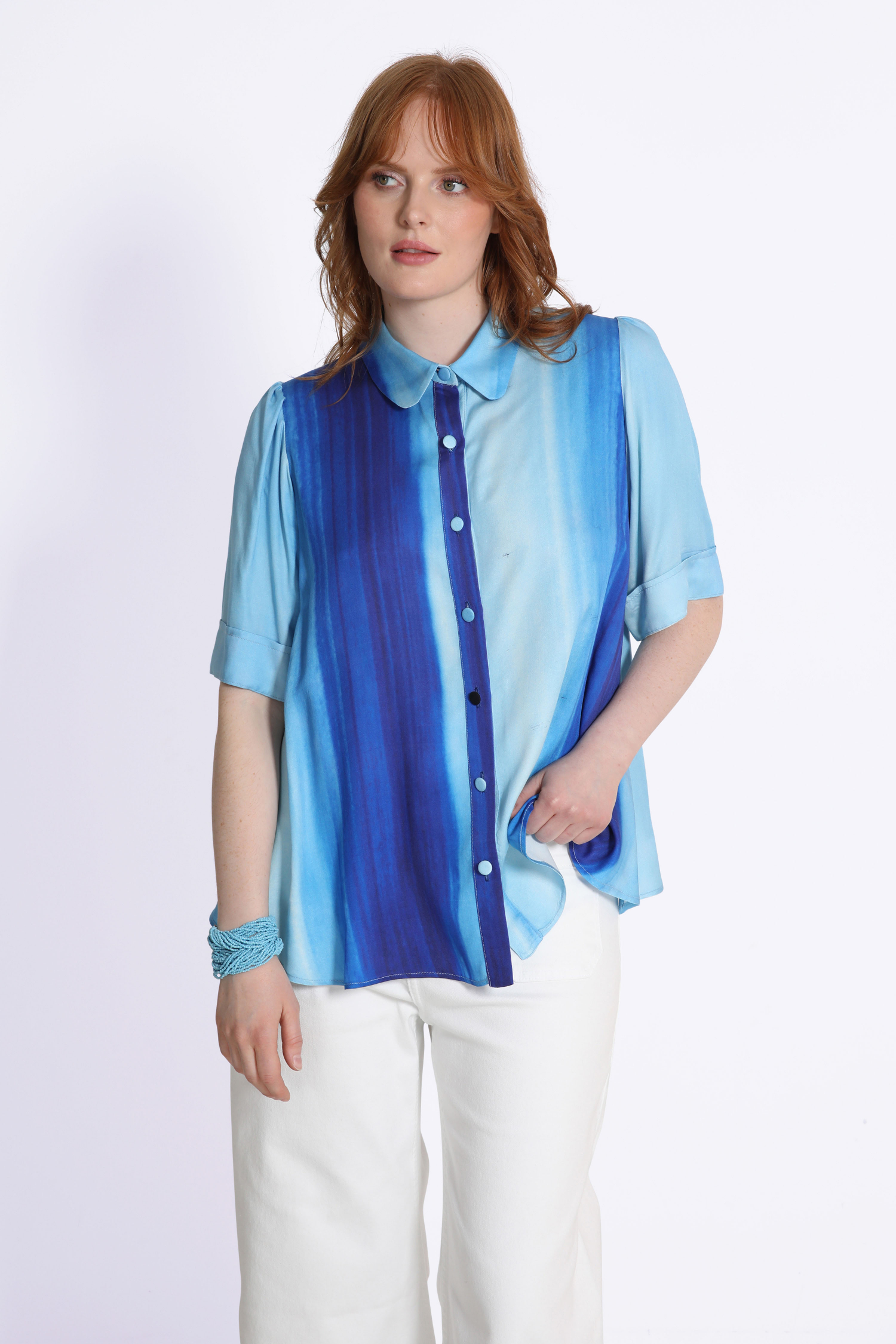 Chemise trapéze en imprimé tie n dye