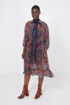 Long printed voile dress