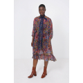 Long printed voile dress