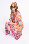 Bohemian style long dress in basic print