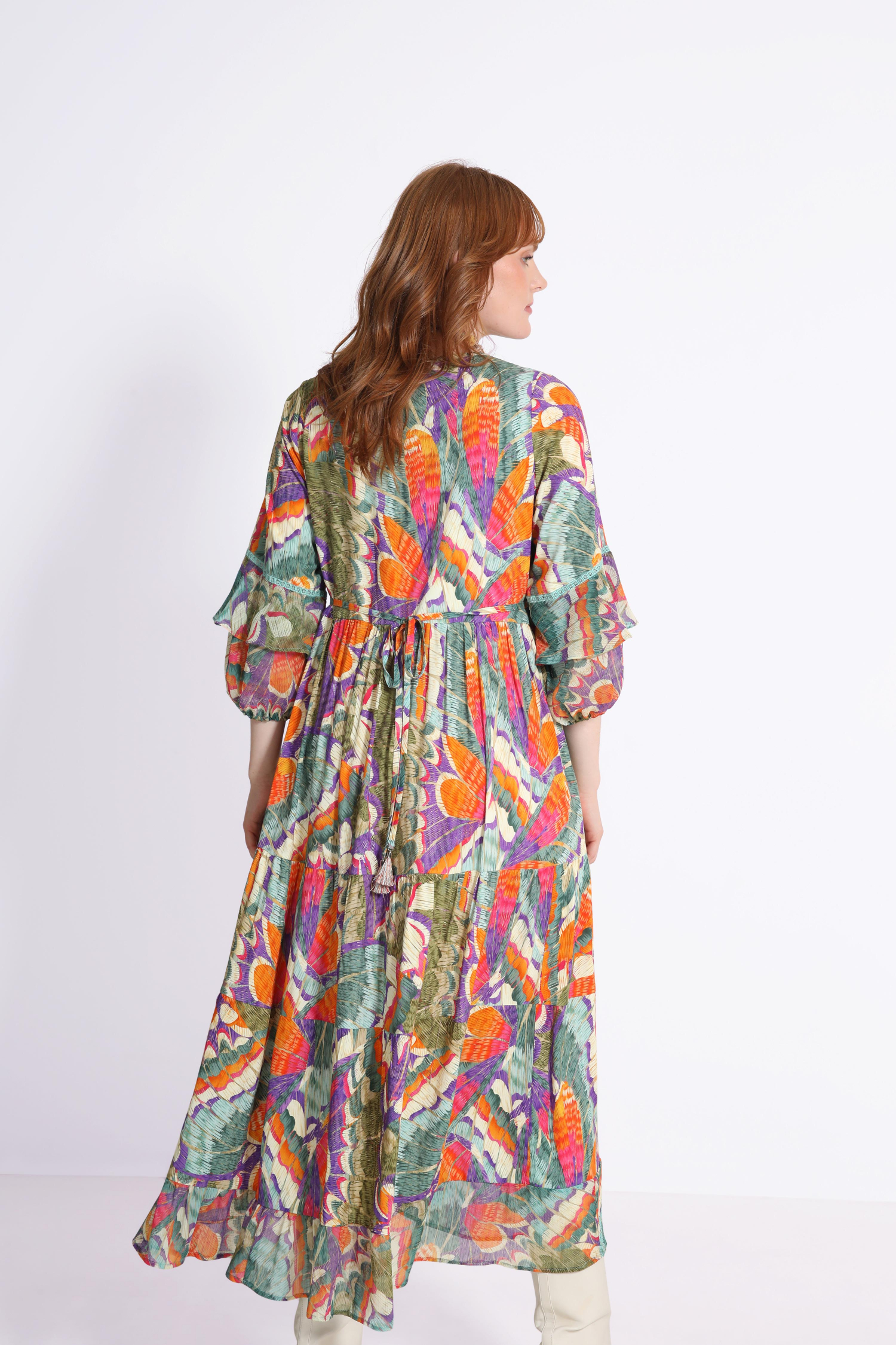 Robe longue en imprimé avec plaston