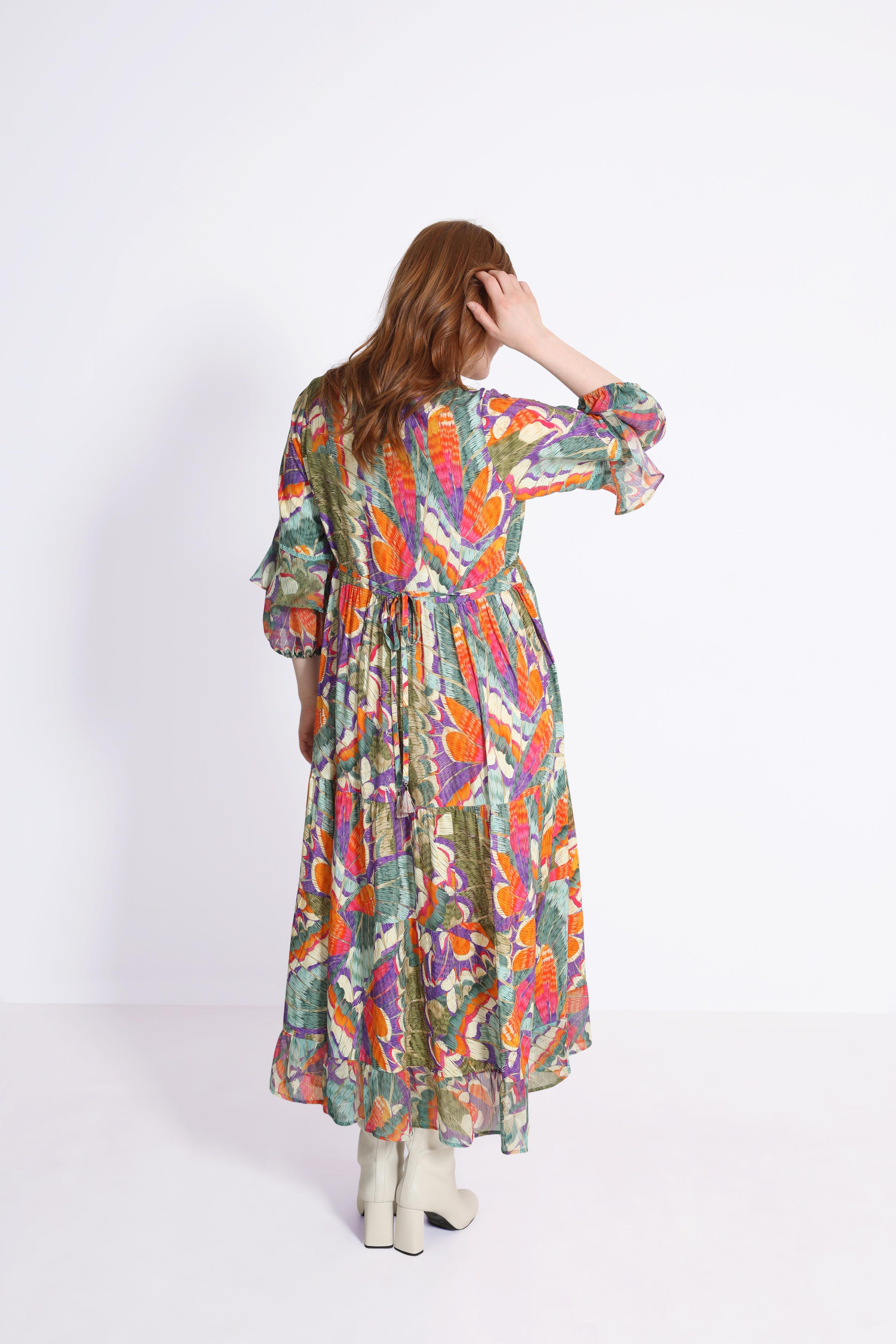 Robe longue en imprimé avec plaston