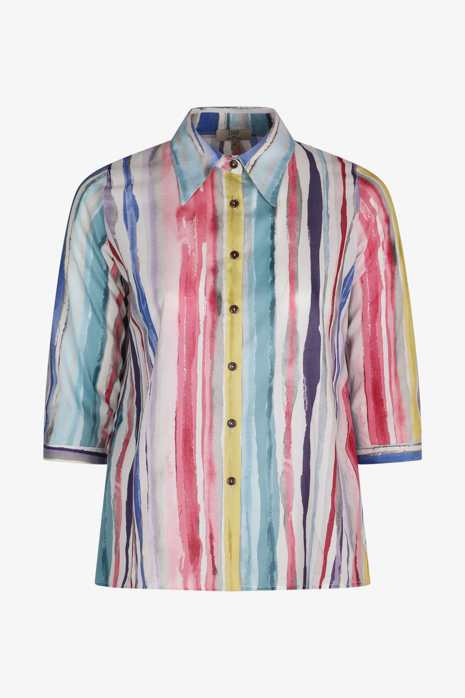 Chemise en imprimé rayé multicolore