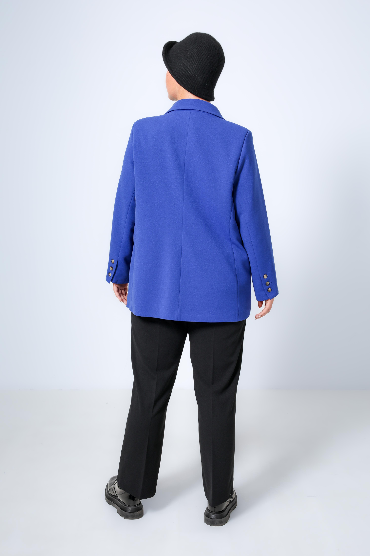 Plain double-breasted suit jacket