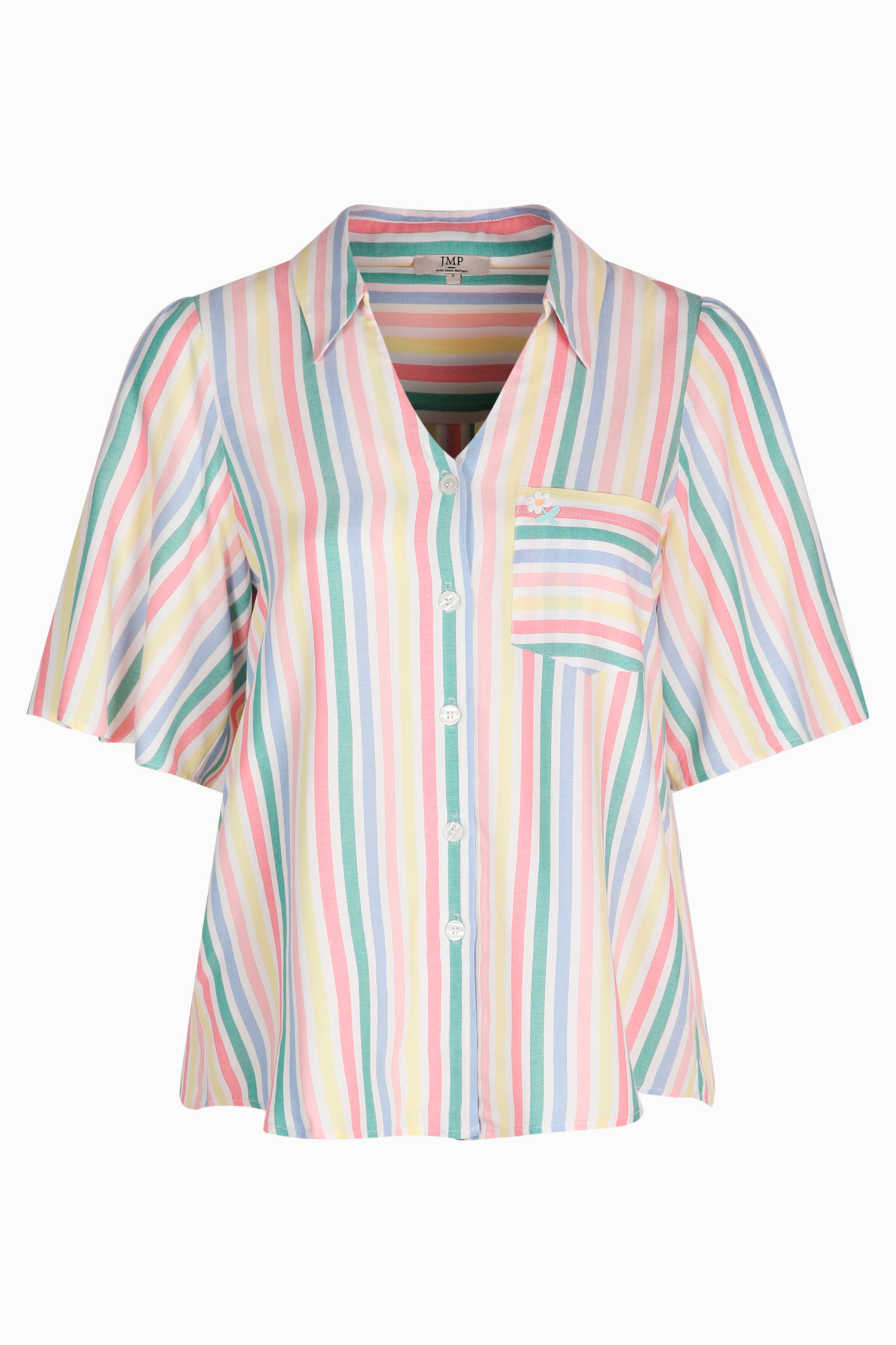 Chemise rayée multicolore