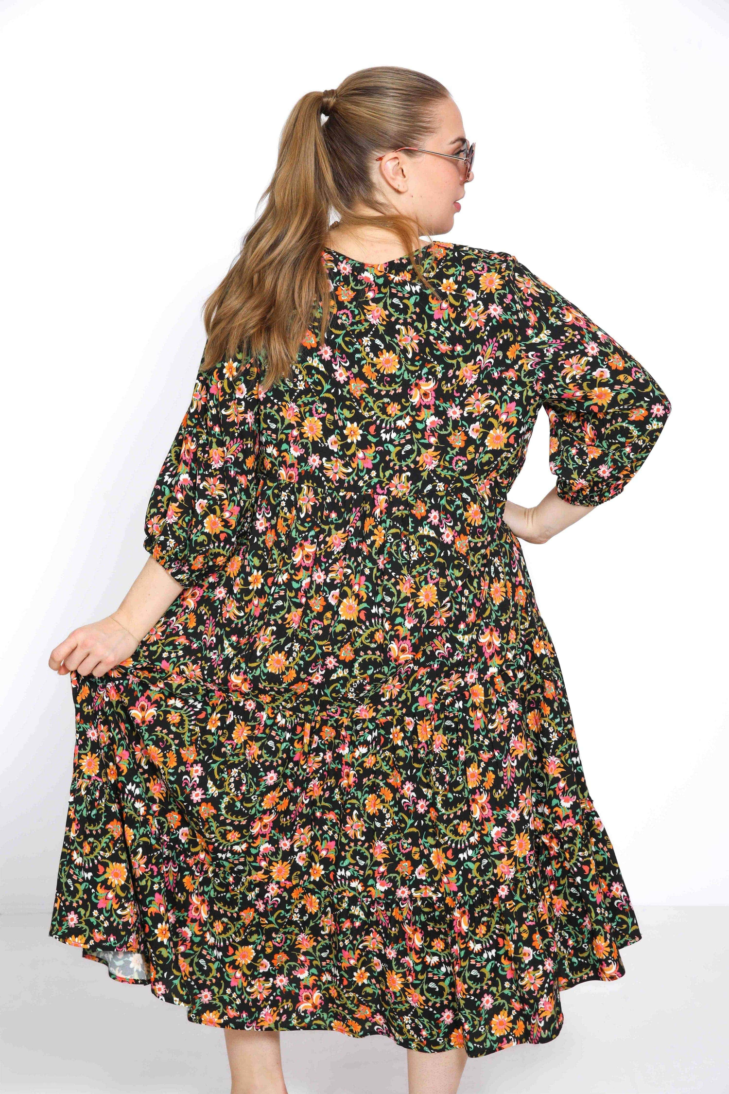 Long bohemian floral print dress