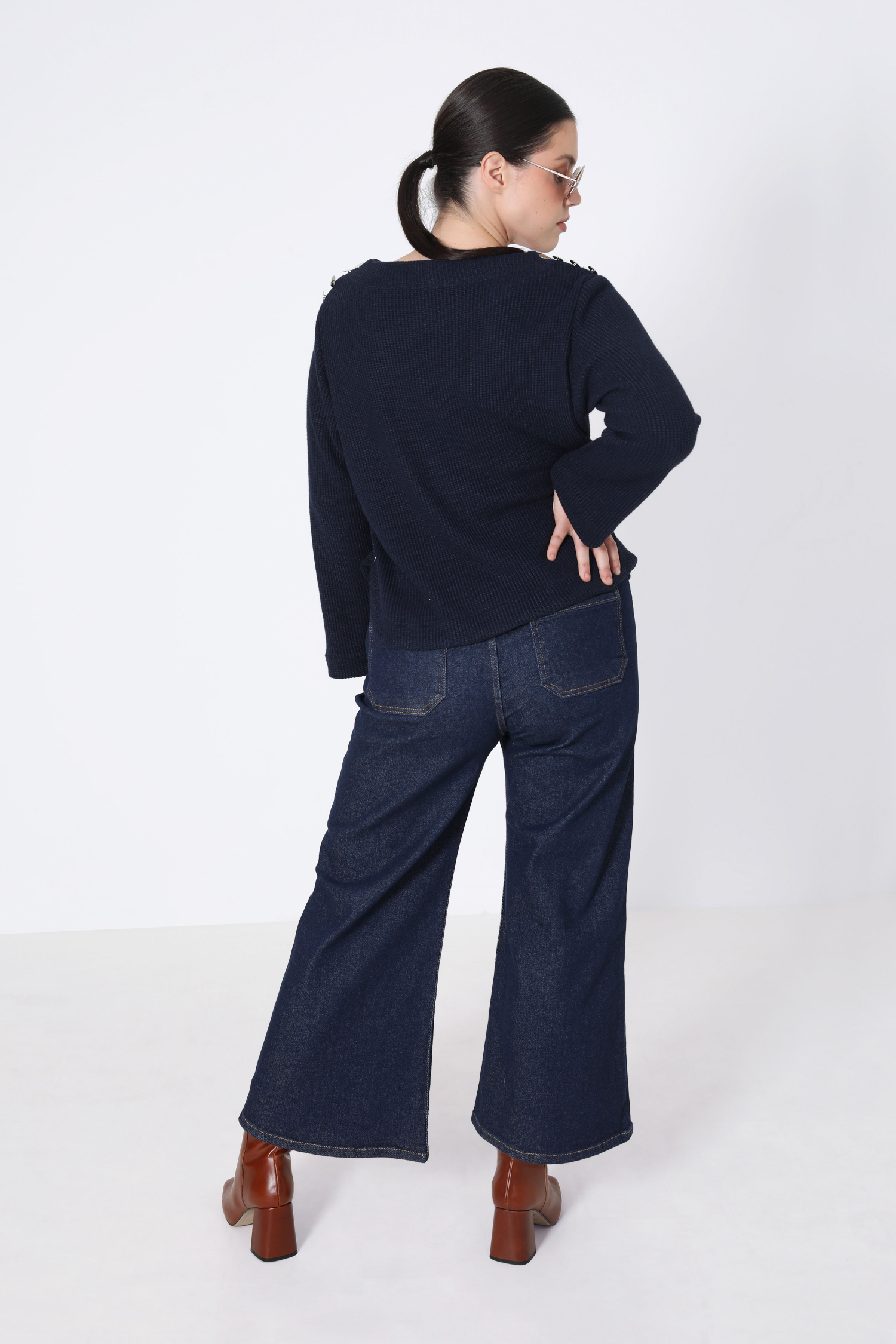 jeans brut de style évasé