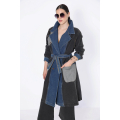 Trench en patchwork de denim