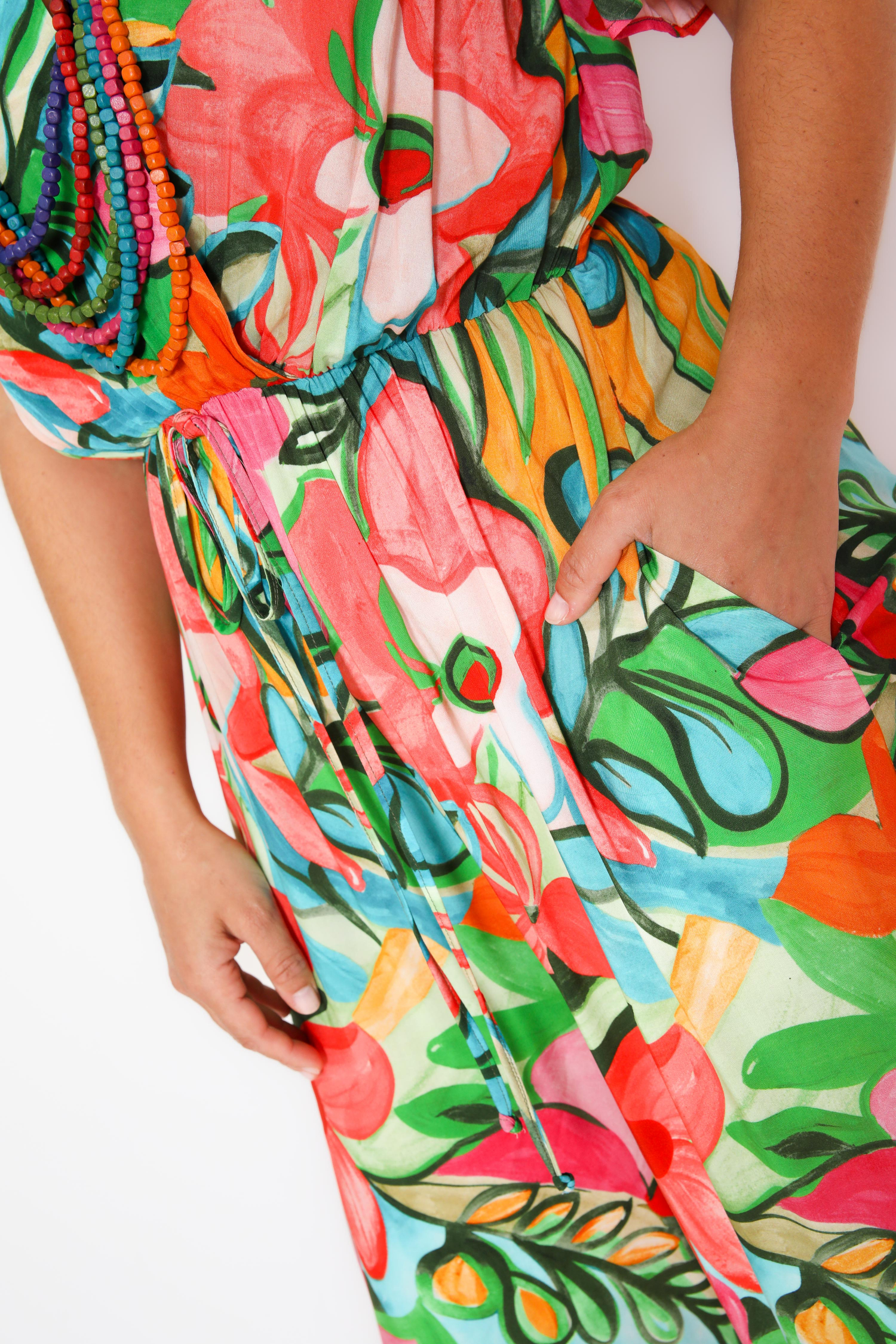 Printed viscose jumpsuit