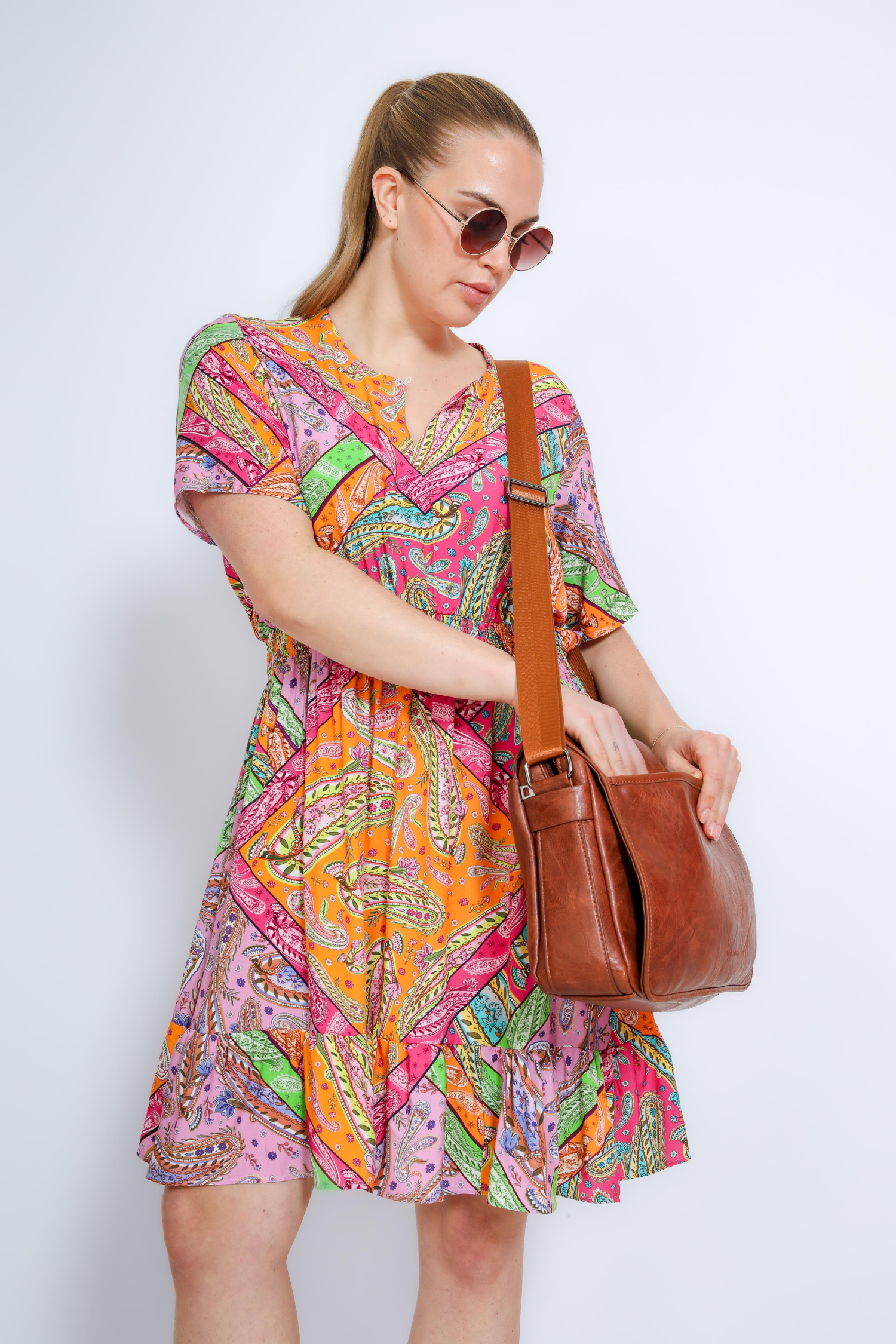 Multicolor printed dress