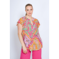 Blouse imprimée multicolore