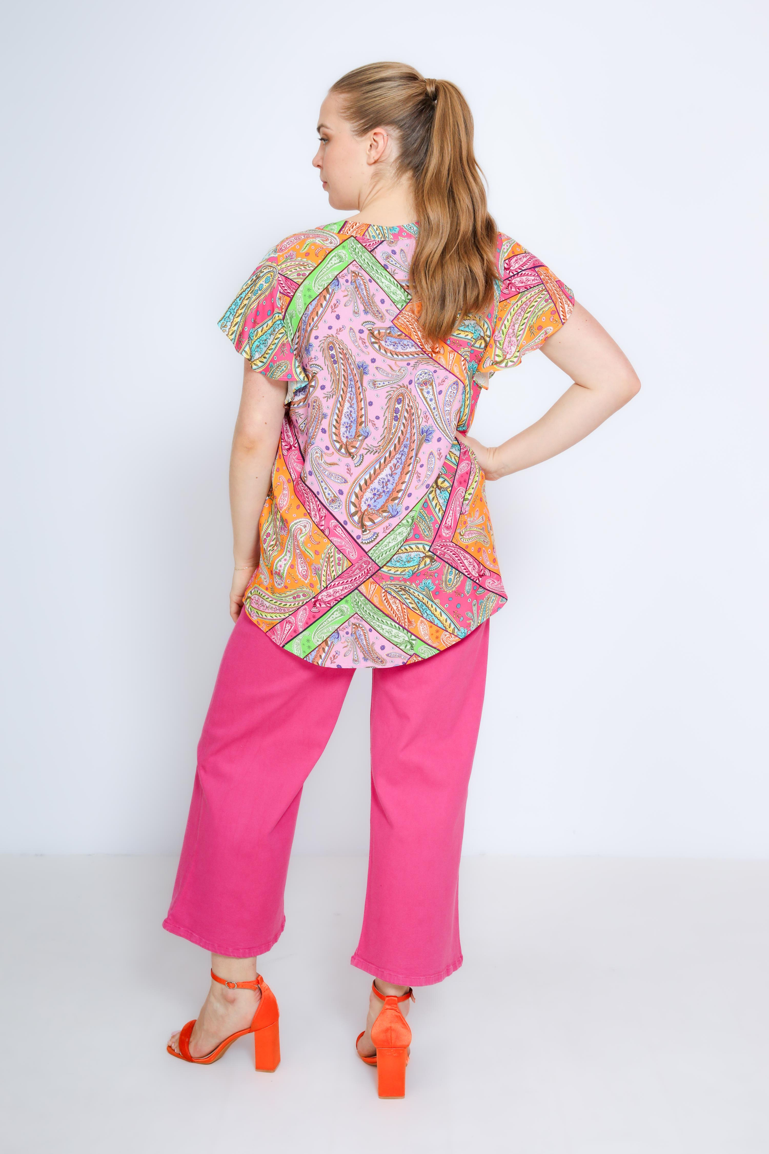 Blouse imprimée multicolore