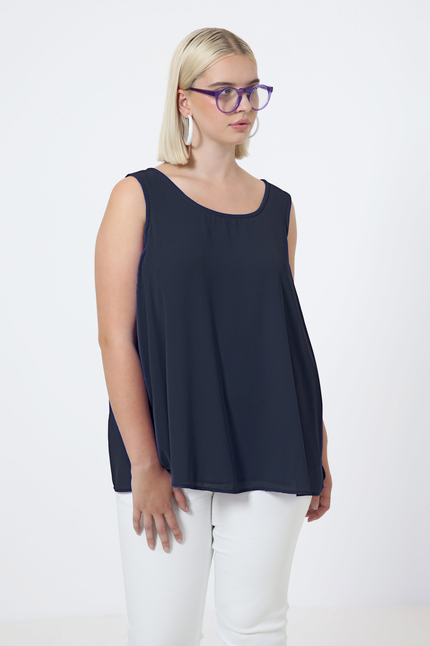 Double voile tank top