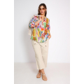 Printed cotton voile blouse