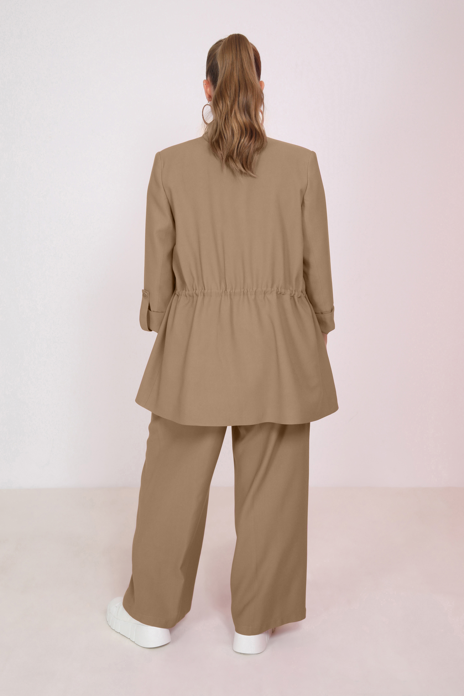 veste fluide unie col en cascade