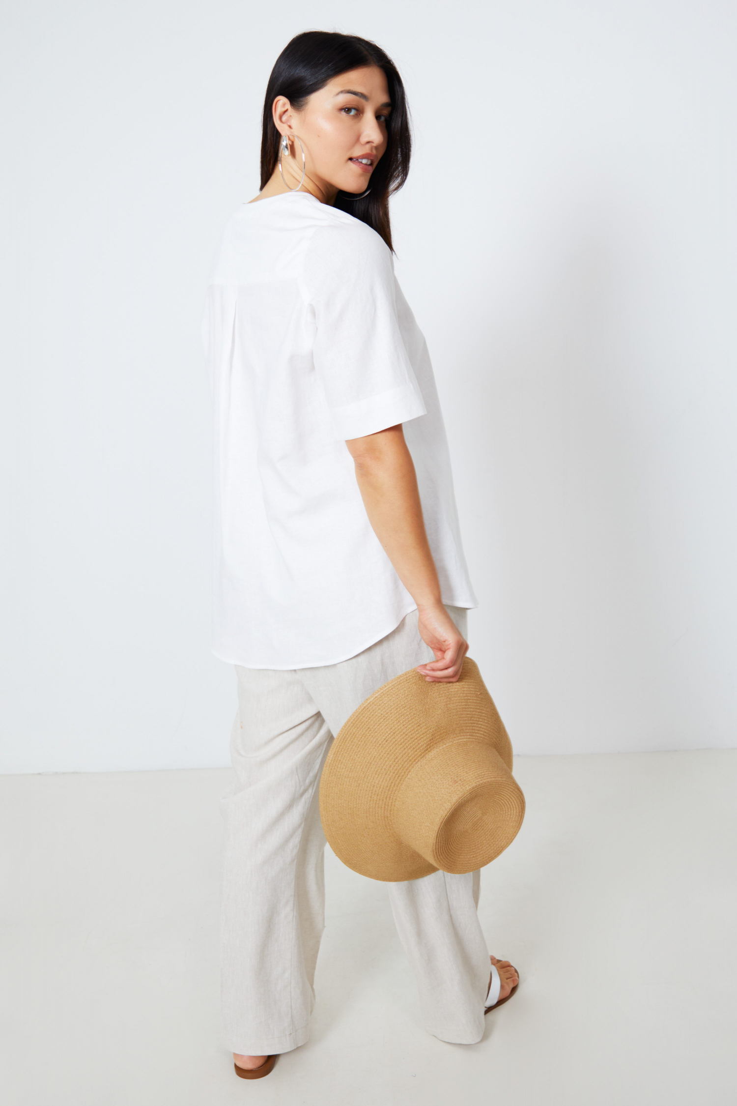 Blouse en lin uni