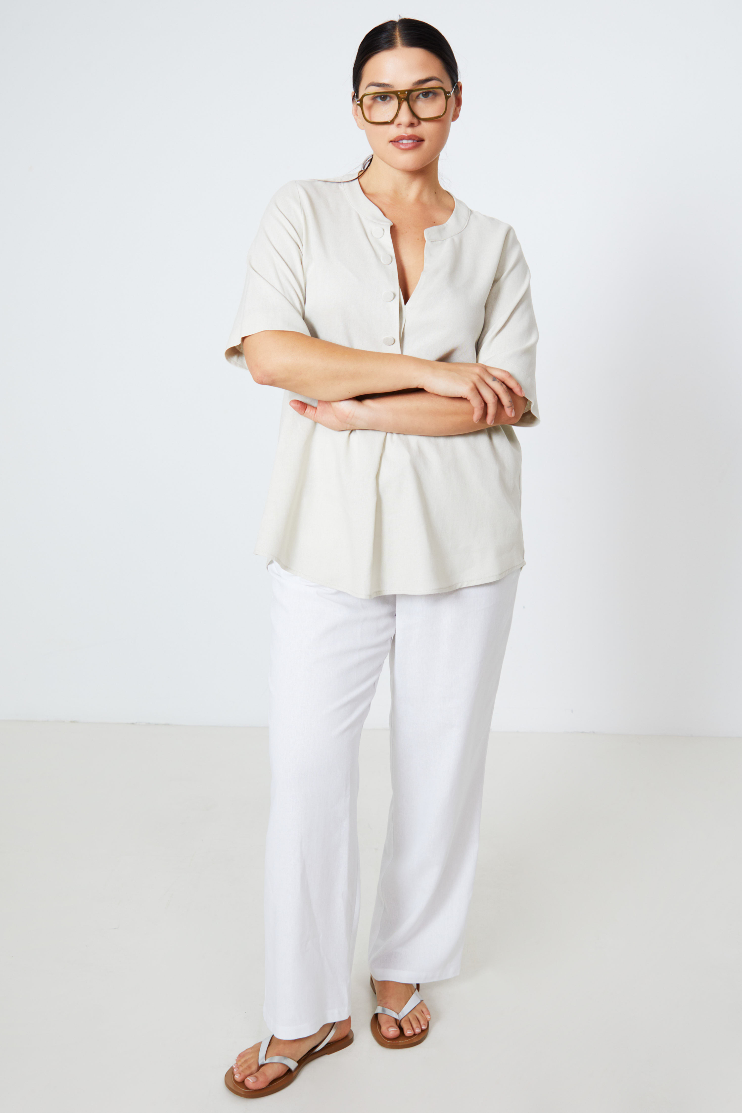 Plain linen blouse