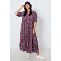 Robe de style bohème en viscose imprimée 