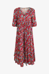 Bohemian style dress in printed viscose