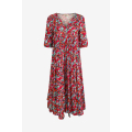 Bohemian style dress in printed viscose