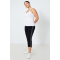 Pantalon 7/8ème en bengaline avec passepoil