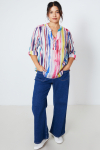 Printed cotton voile blouse