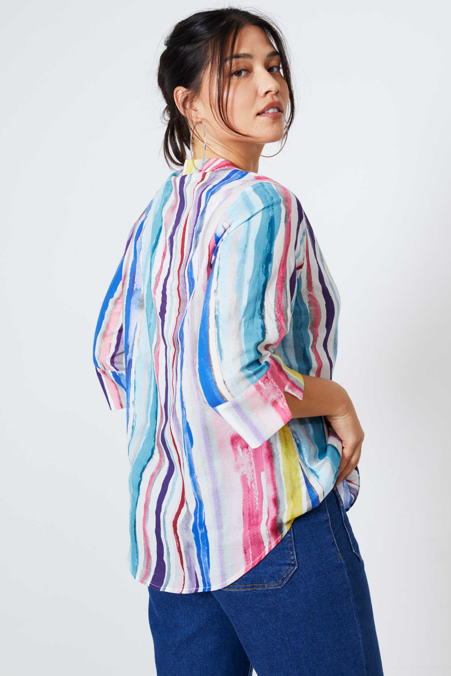 Printed cotton voile blouse