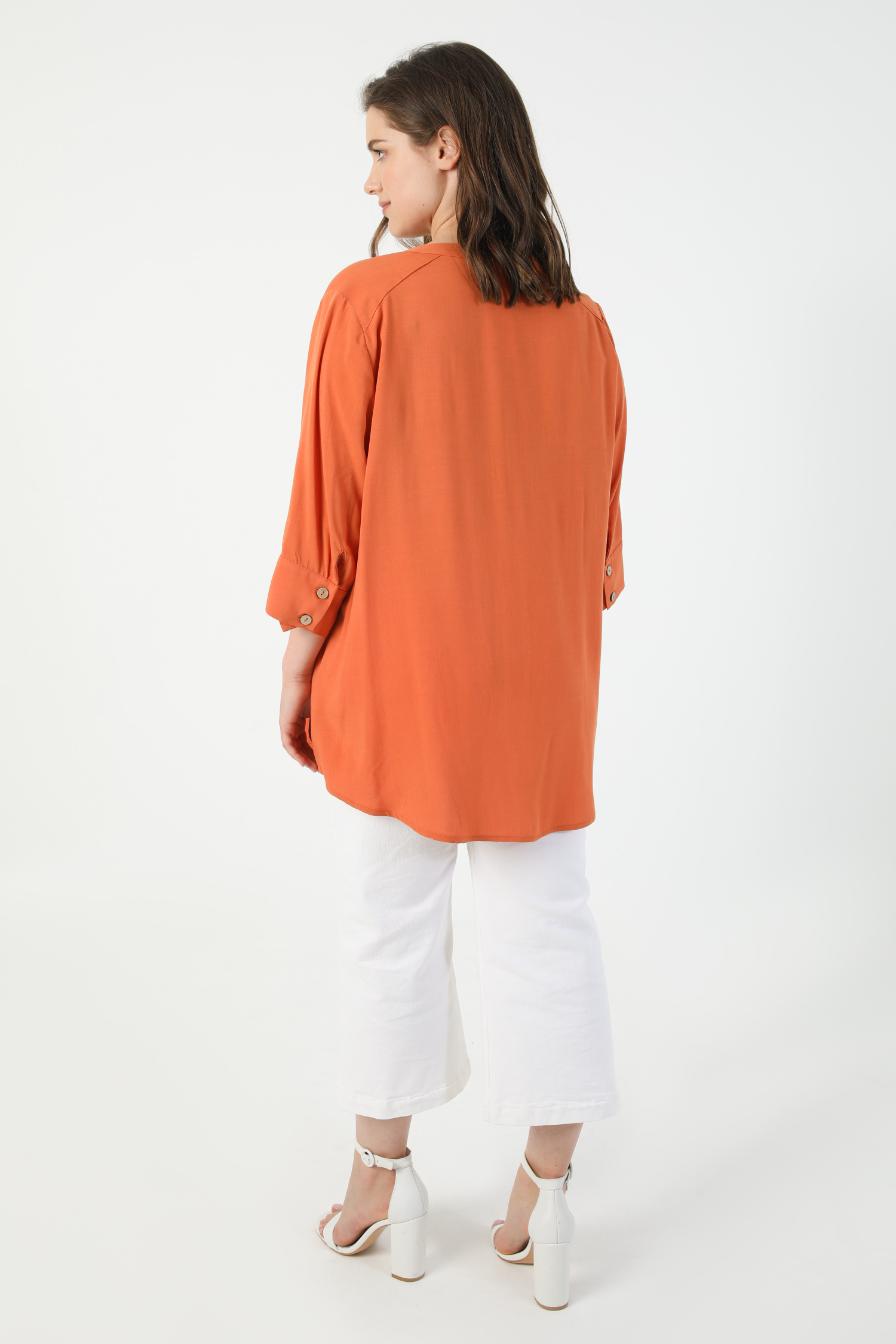 Chemise en viscose bouton bois