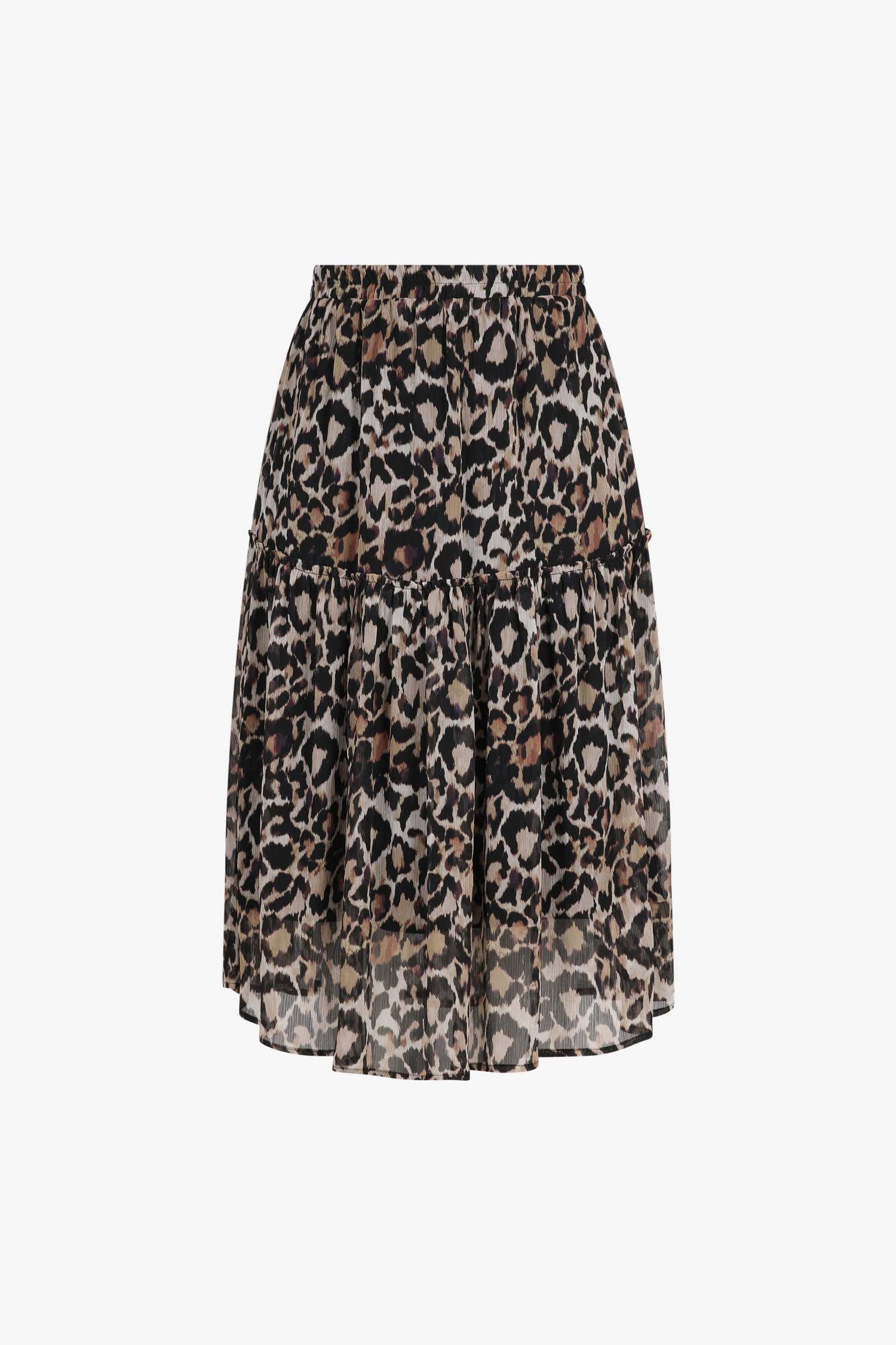 Bohemian style skirt in panther print voile