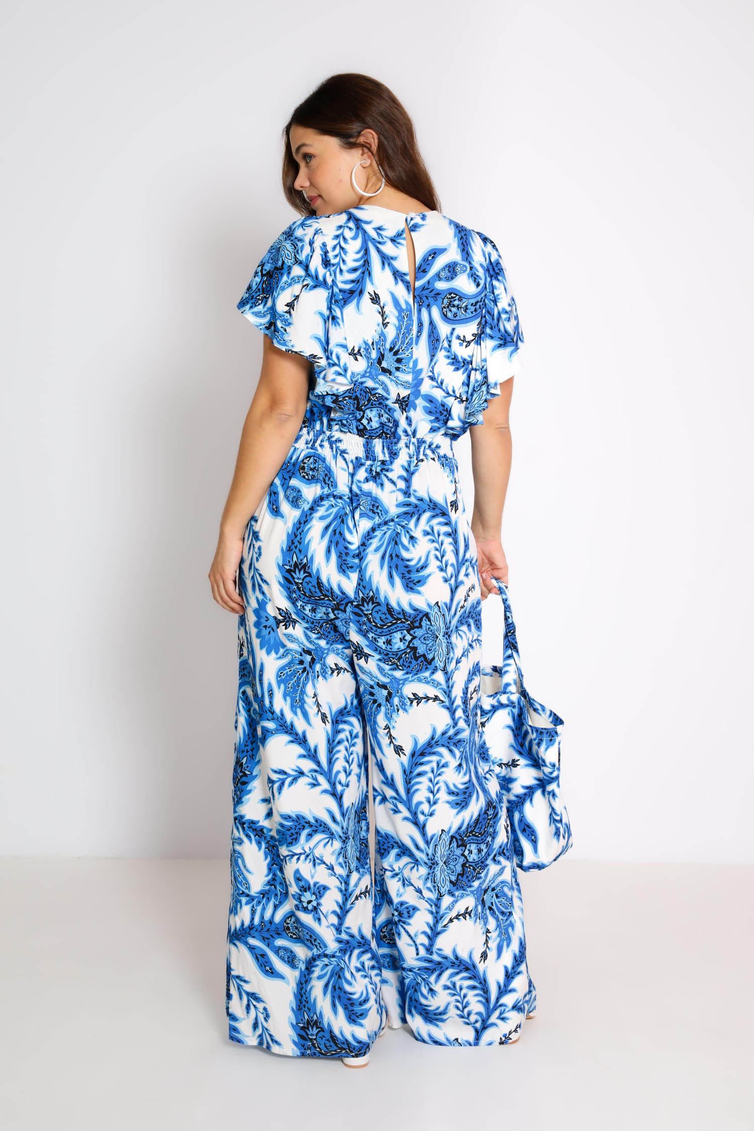 Printed viscose jumpsuit