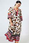 Animal patch print long dress