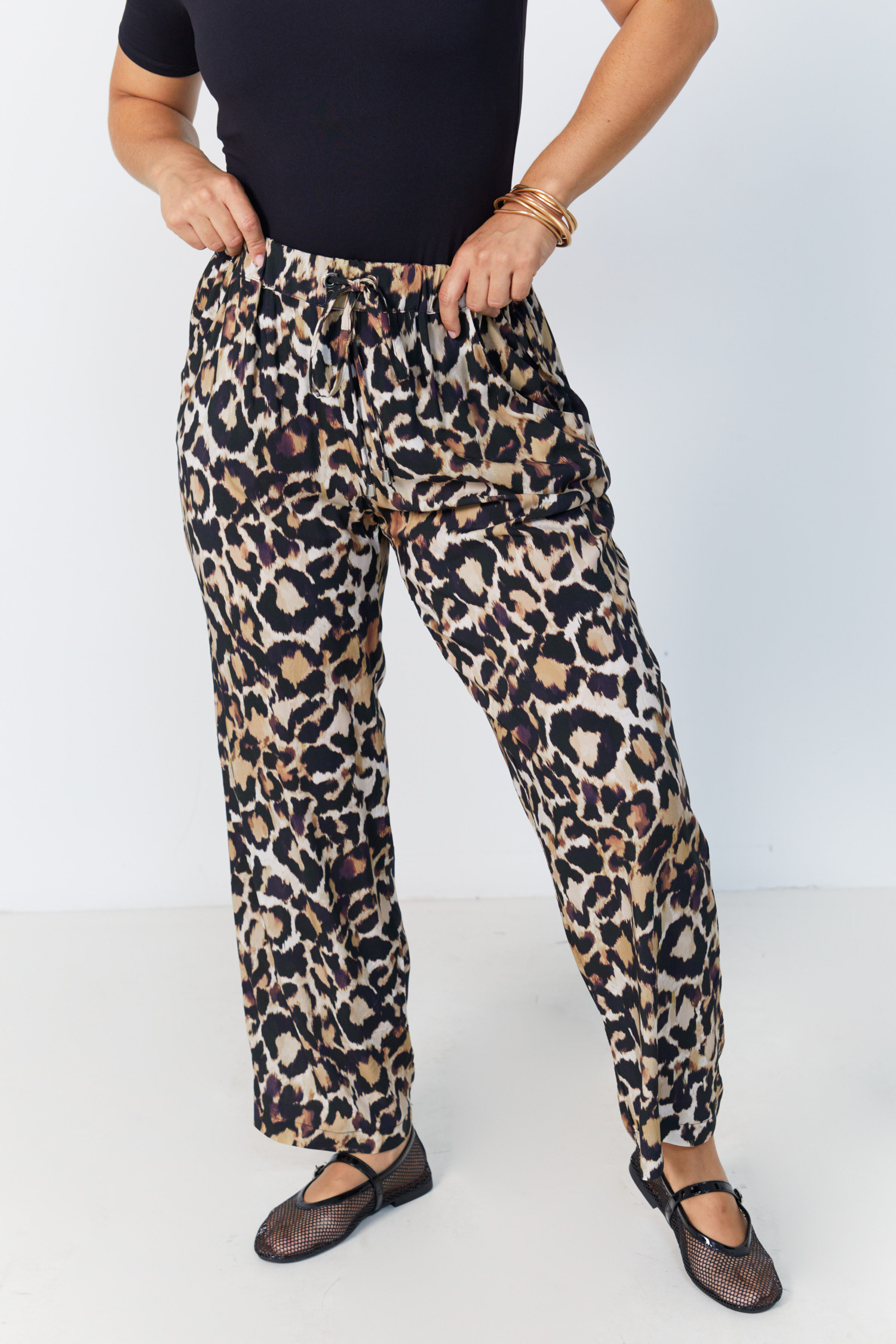 Straight cut animal print pants