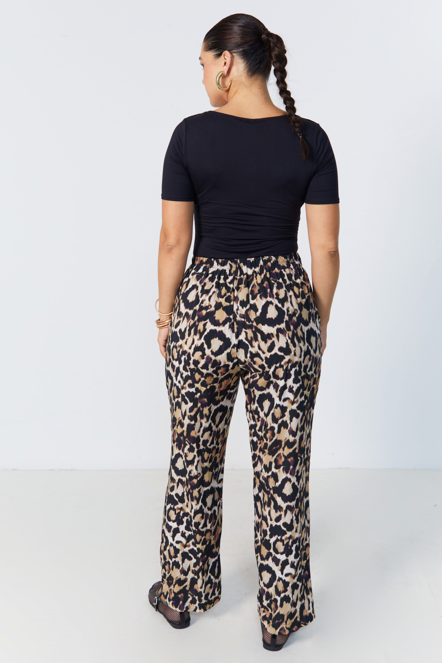 Straight cut animal print pants